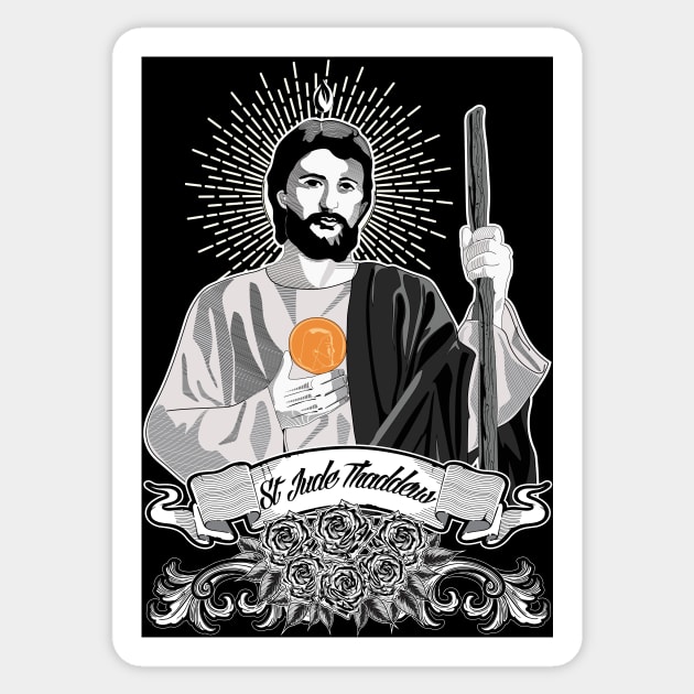 ST. JUDE THADDEUS - NOVENA IMAGE Sticker by Obedience │Exalted Apparel